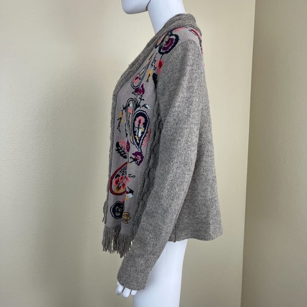 Sleeping On Snow Women Size M Folklore Embroidered Cardigan Paisley Sweater Boho - Picture 10 of 15
